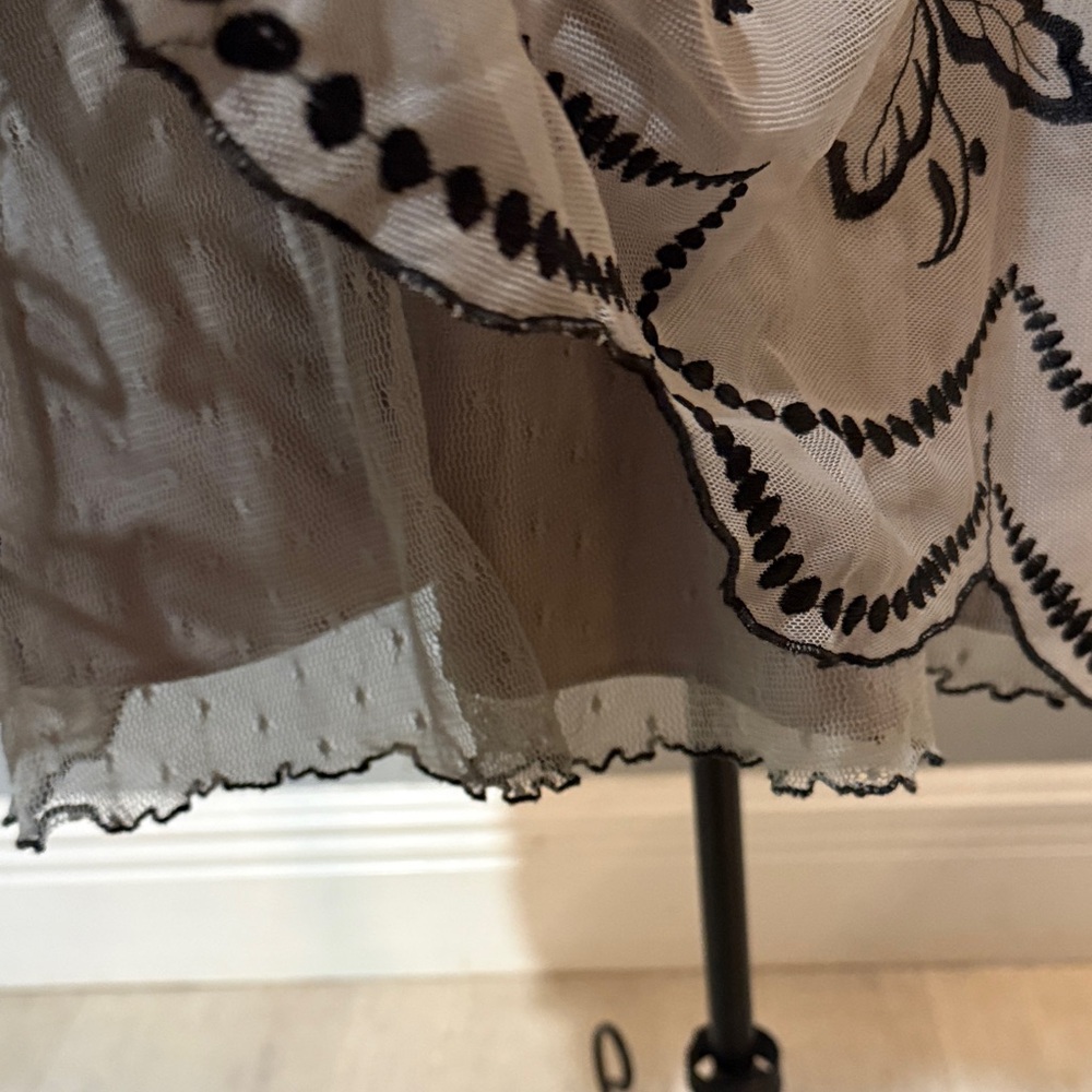 Darling Layered Black and Gray Floral Skirt - Picture 7 of 12